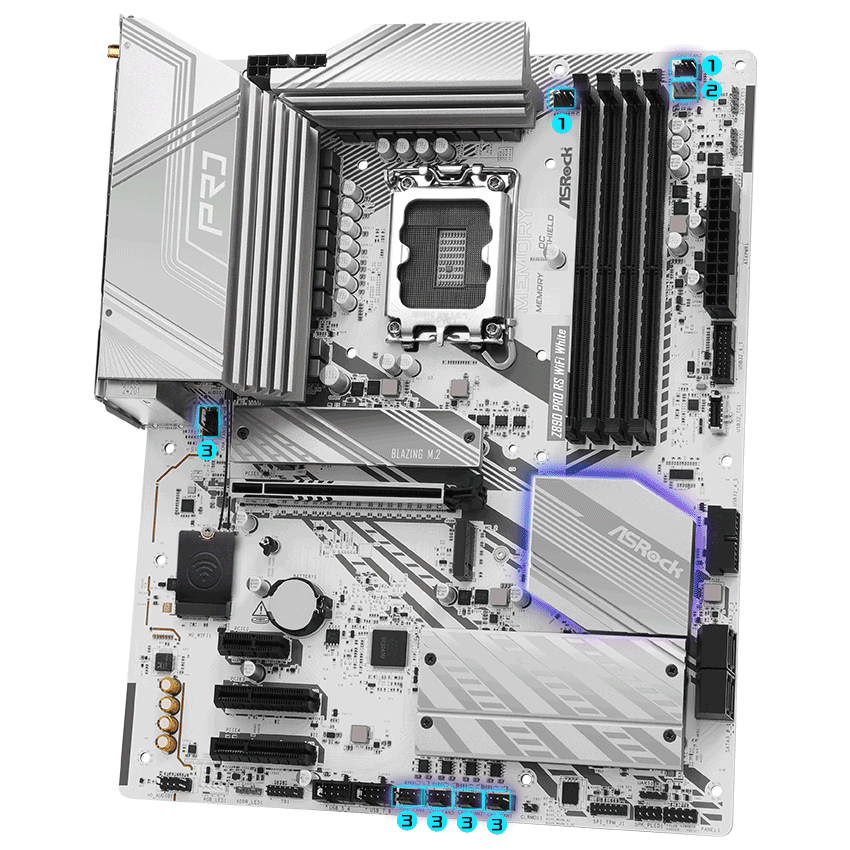 ASRock Z890 Pro RS WiFi White LGA 1851 ATX Motherboard - Newegg.com